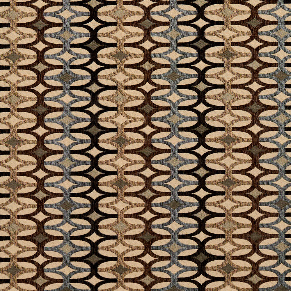 8549 Nutmeg/Interlock by Charlotte Designer Fabric Contemporary Wovens 100% Woven Polyester Asia Exceeds 100,000 Wyzenbeek Rubs (Heavy Duty) </p><p>Repeat: Horizontal: 7.5" x Vertical: 3" 54 Inches - Swanky Fabrics -