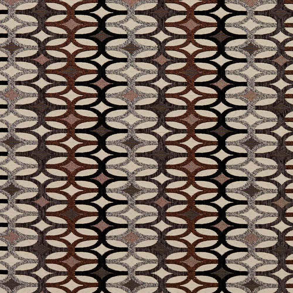 8550 Bronze/Interlock by Charlotte Designer Fabric Contemporary Wovens 100% Woven Polyester Asia Exceeds 100,000 Wyzenbeek Rubs (Heavy Duty) </p><p>Repeat: Horizontal: 7.5" x Vertical: 3" 54 Inches - Swanky Fabrics -