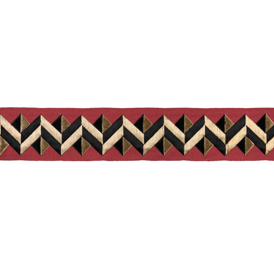 Zigzag Moderne Tape Red 85580 by Schumacher Designer Trim