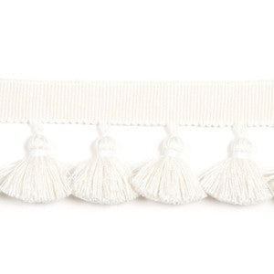 Hellenic Key Tassel Fringe White by Europatex Designer Fabric