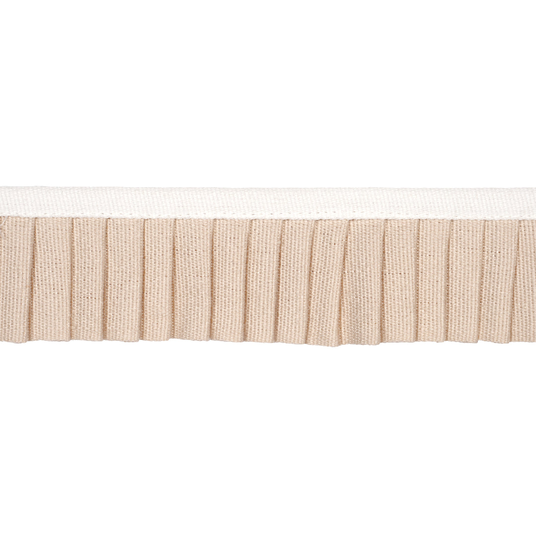 Clara Pleated Tape Neutral 85961 by Schumacher Designer Trim