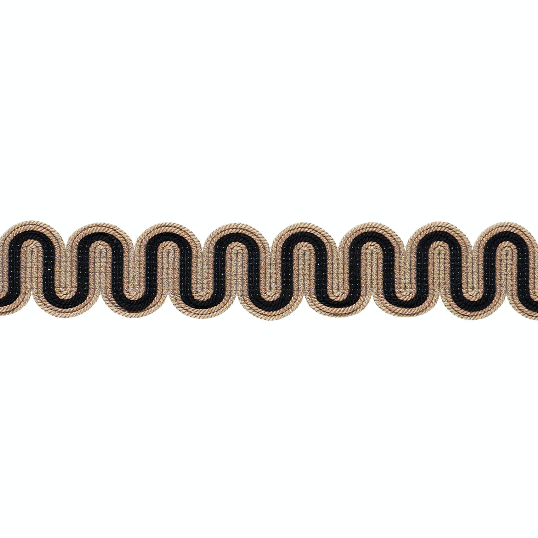Winding River Tape Black & Camel 86360 by Schumacher Designer Trim