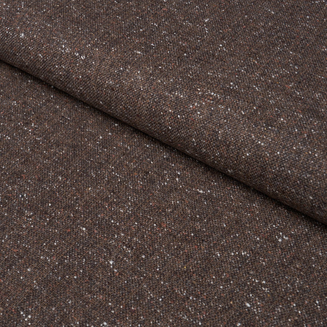 Clarke Donegal Wool Blend Dark Brown 87313 by Schumacher Designer Fabric