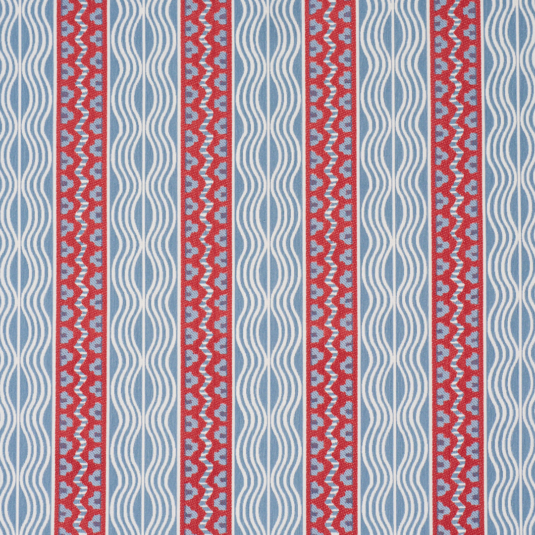 Crème Anglaise French Red & Blue 87451 by Schumacher Designer Fabric