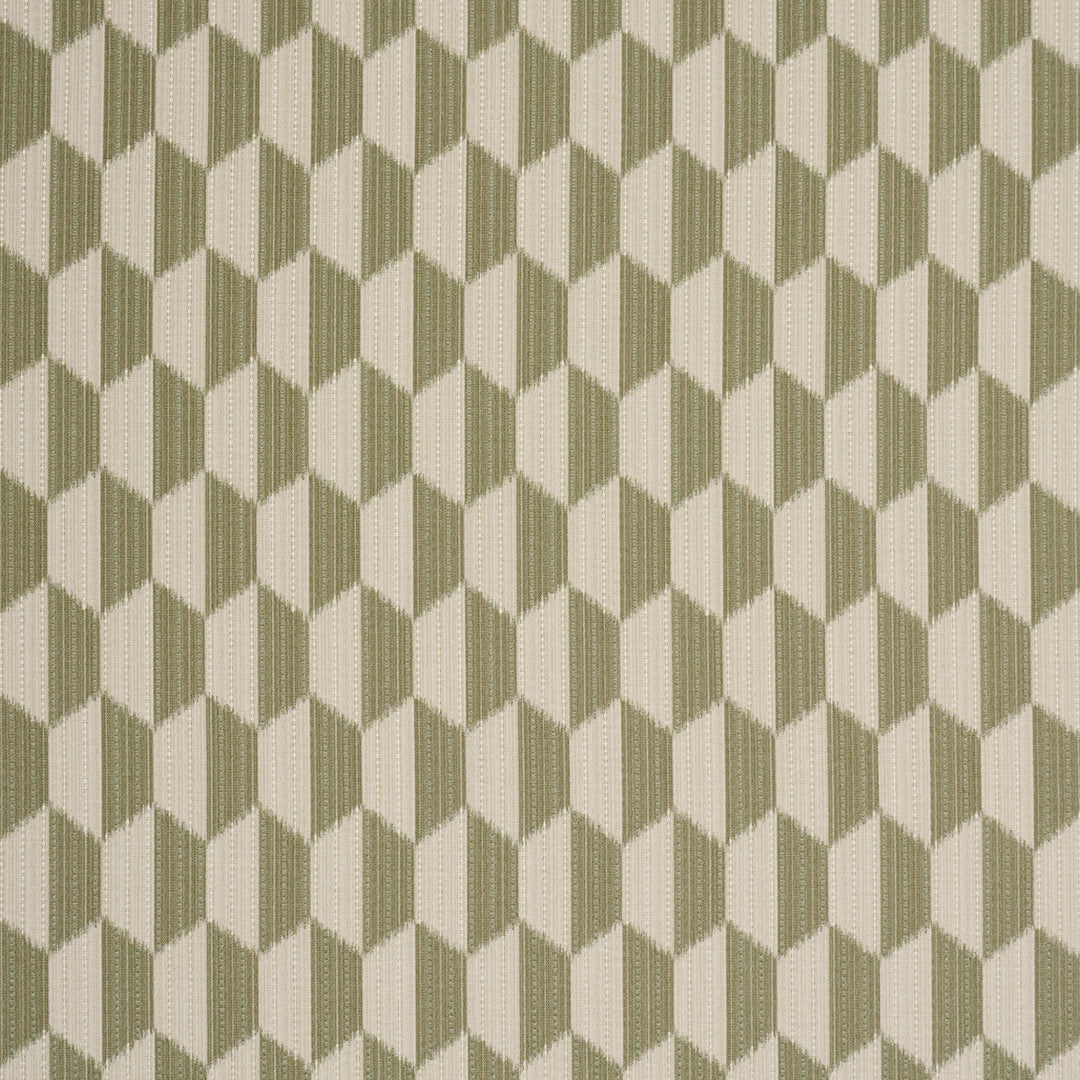 Dena Diamond Ikat Performance Green 87492 by Schumacher Designer Fabric