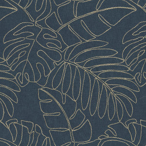 Monstera Emb. Indigo 880181 By Tommy Bahama Designer Fabric