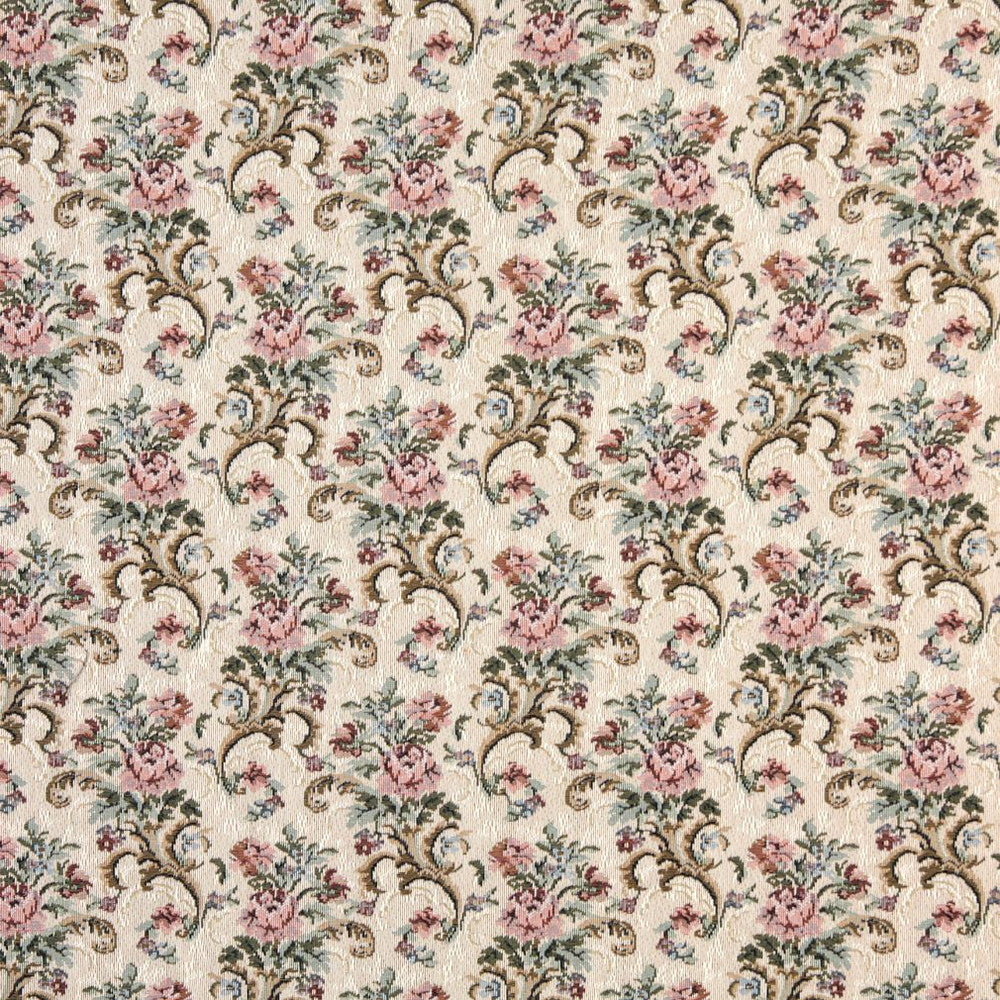 8858 Rose Mist by Charlotte Designer Fabric Tapestry Treasures III & Ring Book Page #67 39% Polyester, 33% Olefin, 28% Cotton Asia Exceeds 100,000 Wyzenbeek Rubs (Heavy Duty) Horizontal: 6.5" x Vertical: 7.0" 54 Inches - Swanky Fabrics -