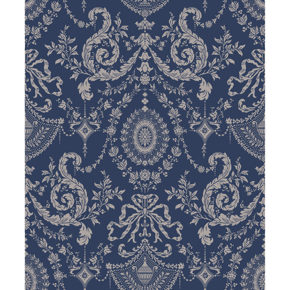 Woolverston Blue by Cole & Son Designer Wallcovering PAPER - 100% United Kingdom Horizontal: and Vertical: 25 21 - Swanky Fabrics -