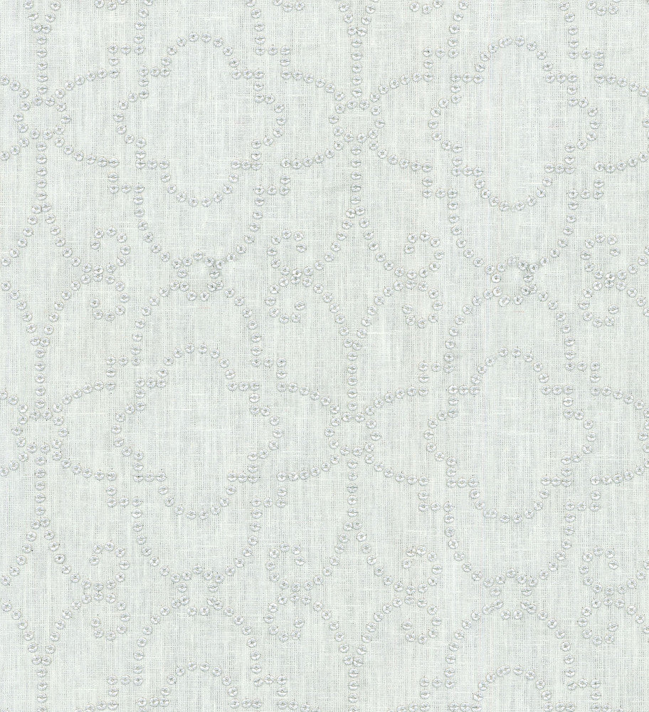 Wow Factor Emb Sterling 900433 by Dena Home Designer Fabric - BASE:64%Polyester 32%Cotton 4%Linen EMBROID:100% Nylon Sequin India 9000 Horizontal: 6 and Vertical: 6 54" Base 51" Embroidery - Swanky Fabrics -