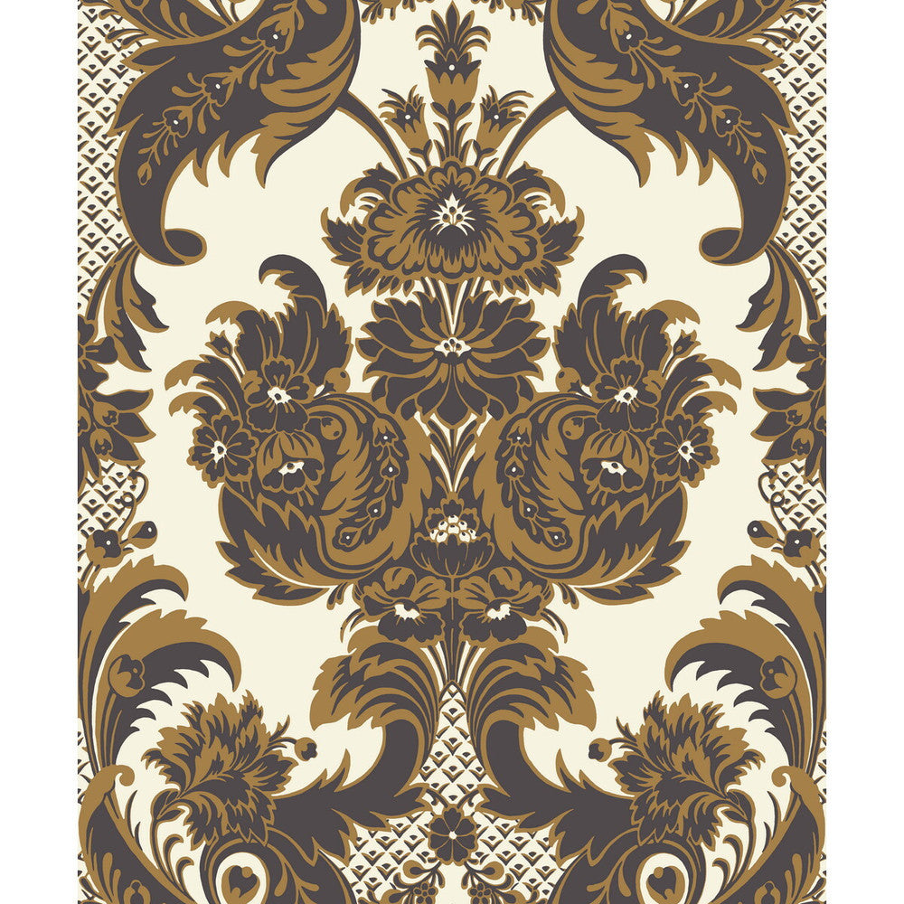 Wyndham Black & Gold by Cole & Son Designer Wallcovering COLE & SON ALBEMARLE PAPER - 100% United Kingdom Horizontal: and Vertical: 25.22 21 - Swanky Fabrics -