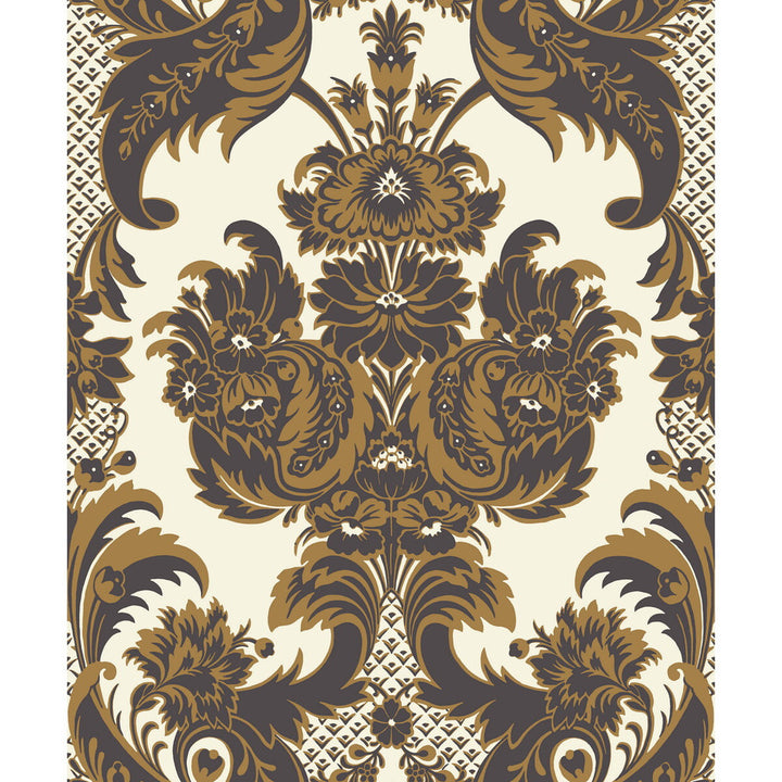 Wyndham Black & Gold by Cole & Son Designer Wallcovering COLE & SON ALBEMARLE PAPER - 100% United Kingdom Horizontal: and Vertical: 25.22 21 - Swanky Fabrics -