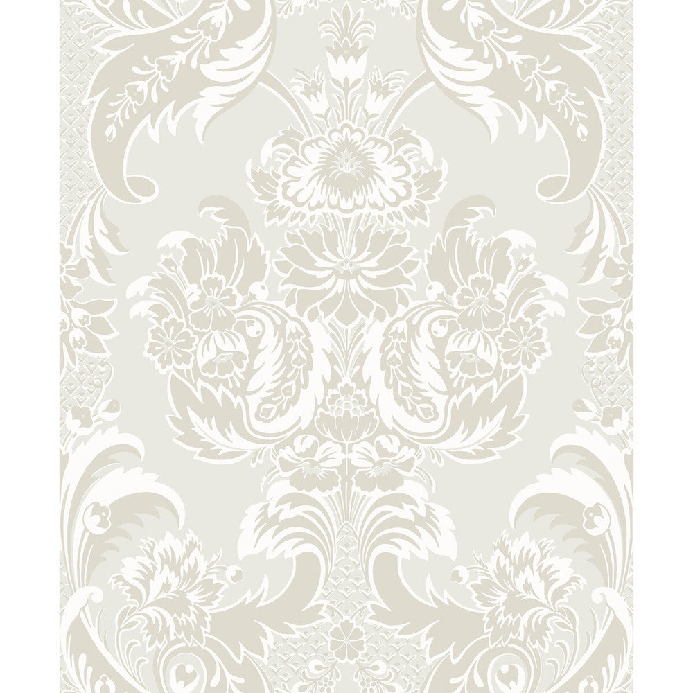 Wyndham White And Pearl by Cole & Son Designer Wallcovering COLE & SON ALBEMARLE PAPER - 100% United Kingdom Horizontal: and Vertical: 25.22 21 - Swanky Fabrics -