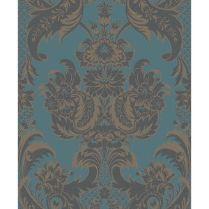 Wyndham Teal And Charcoal by Cole & Son Designer Wallcovering