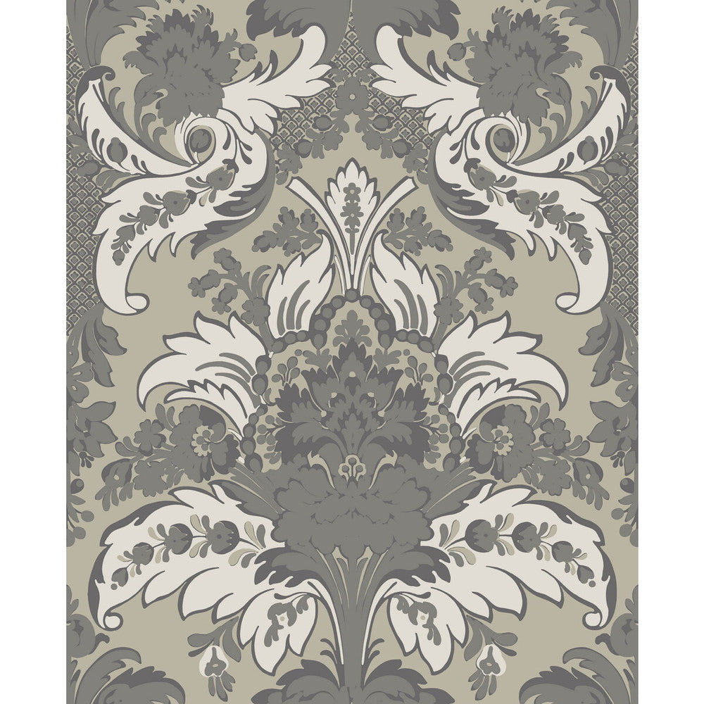 Aldwych Silver And White by Cole & Son Designer Wallcovering COLE & SON ALBEMARLE PAPER - 100% United Kingdom - Horizontal: - and Vertical: 25.22 20 - Swanky Fabrics -