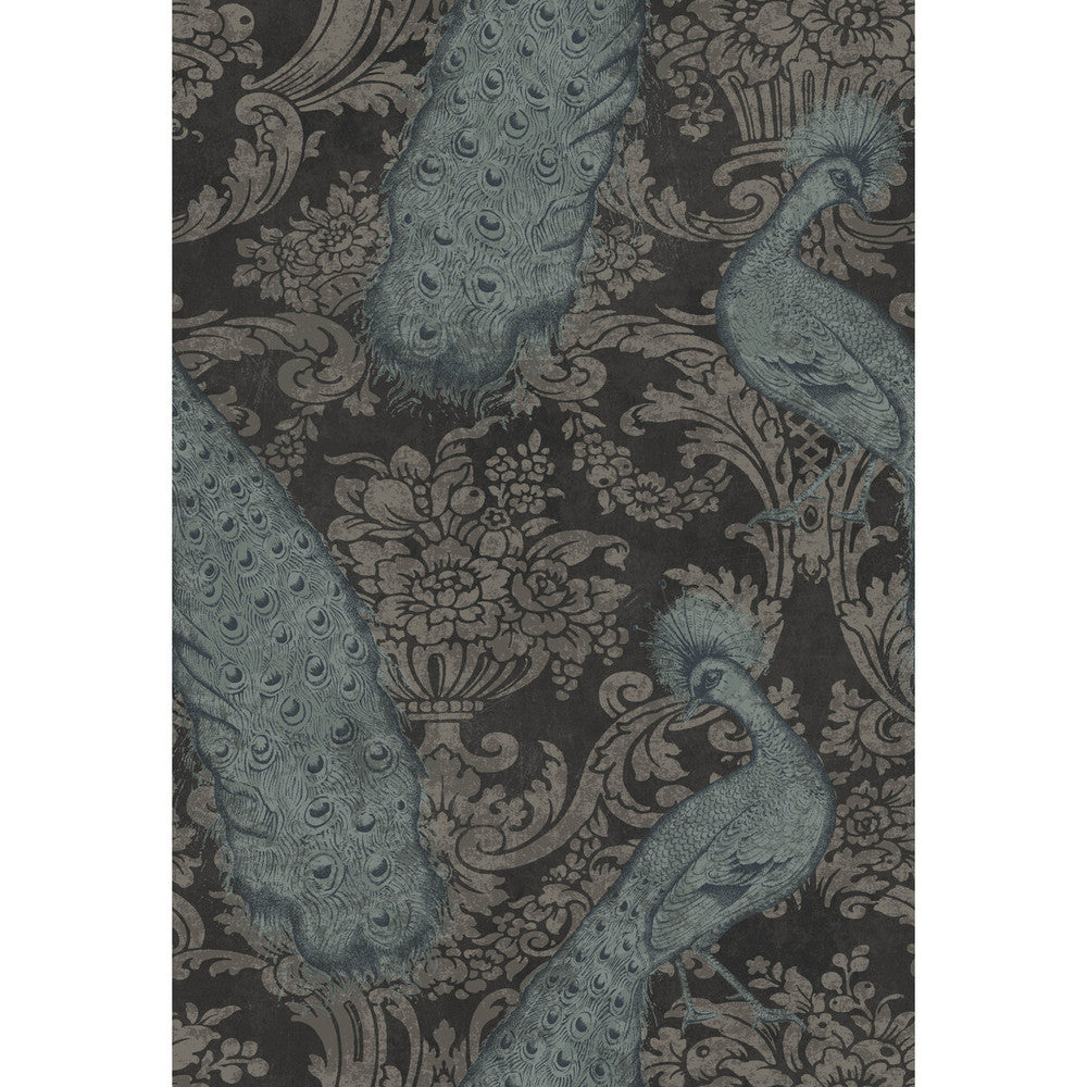 Byron Teal And Graphite by Cole & Son Designer Wallcovering COLE & SON ALBEMARLE PAPER - 100% United Kingdom Horizontal: and Vertical: 29.94 20 - Swanky Fabrics -
