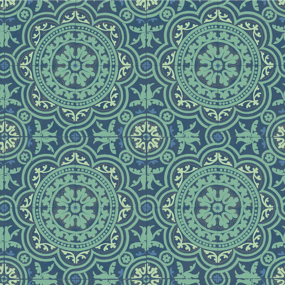 Piccadilly Teal And Gold by Cole & Son Designer Wallcovering COLE & SON ALBEMARLE PAPER - 100% United Kingdom Horizontal: and Vertical: 20.88 21 - Swanky Fabrics -