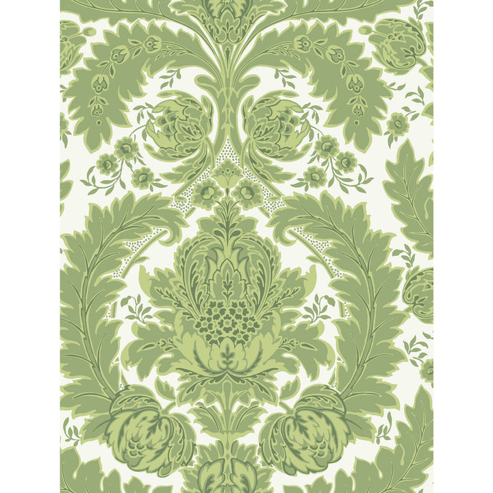 Coleridge Green And Ivory by Cole & Son Designer Wallcovering COLE & SON ALBEMARLE PAPER - 100% United Kingdom - Horizontal: - and Vertical: 27.58 21 - Swanky Fabrics -