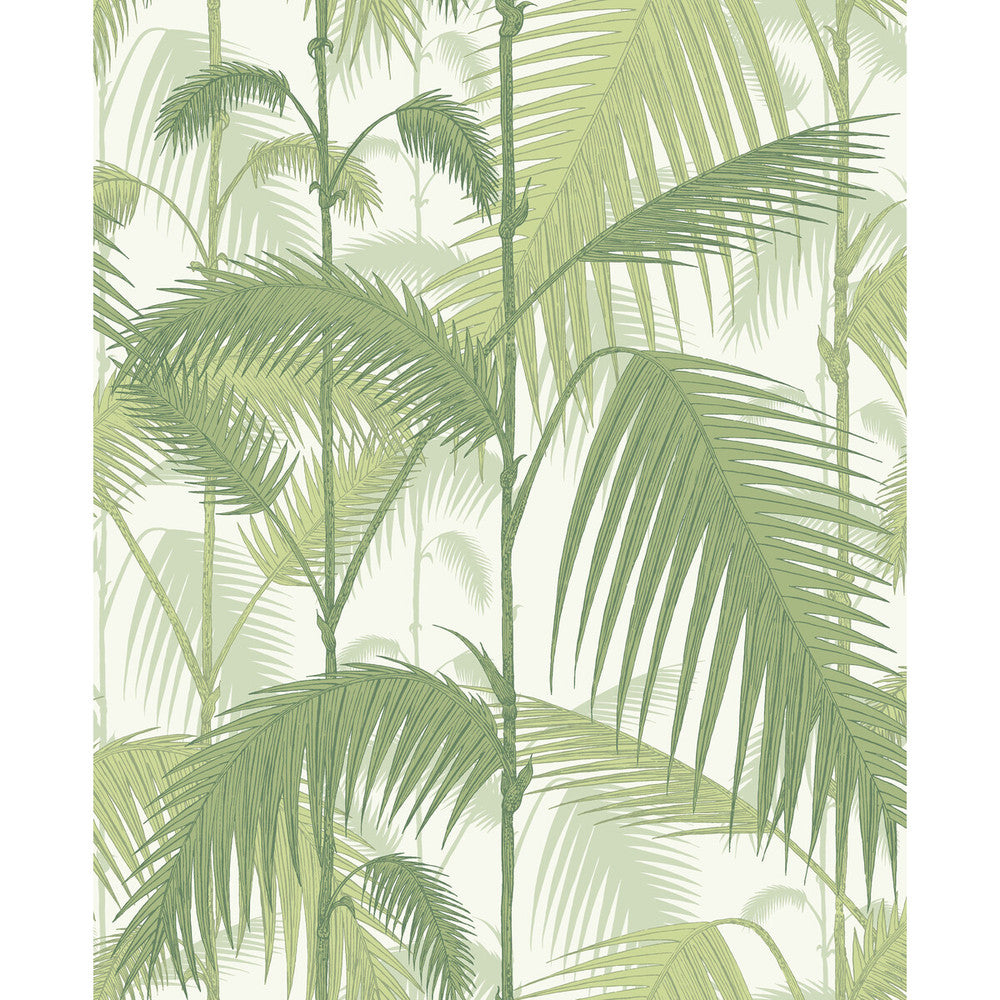 Palm Jungle Olive Gre/White by Cole & Son Designer Wallcovering CONTEMPORARY RESTYLED PAPER - 100% United Kingdom Horizontal: 20.5 and Vertical: 25 20.5 - Swanky Fabrics -