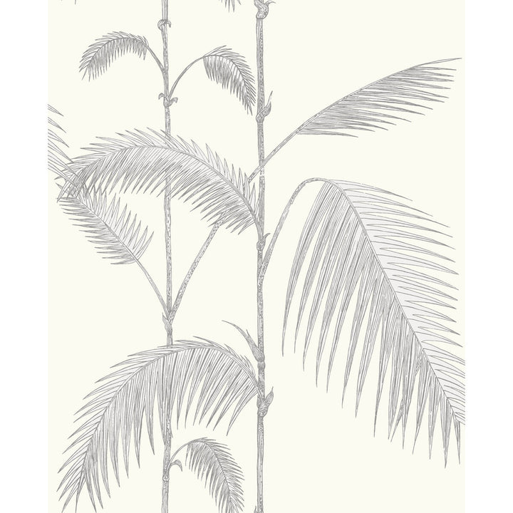 Palm Leaves Grey/White by Cole & Son Designer Wallcovering CONTEMPORARY RESTYLED PAPER - 100% United Kingdom - Horizontal: 20.5 and Vertical: 28.3 20.5 - Swanky Fabrics -