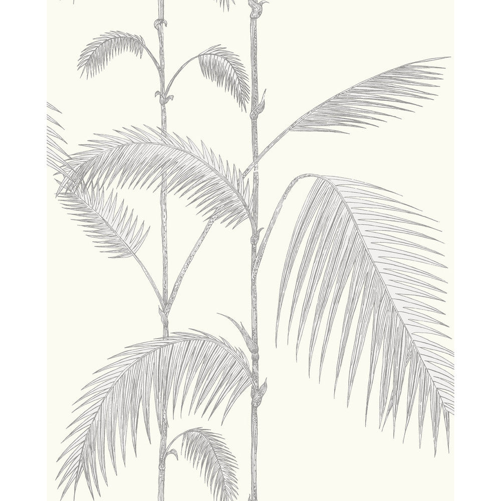 Palm Leaves Grey/White by Cole & Son Designer Wallcovering CONTEMPORARY RESTYLED PAPER - 100% United Kingdom Horizontal: 20.5 and Vertical: 28.3 20.5 - Swanky Fabrics -