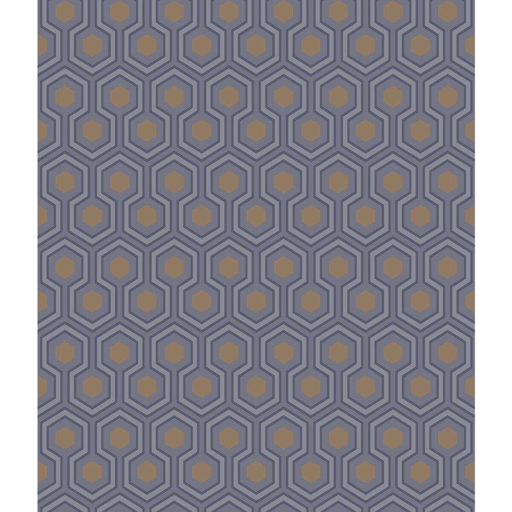 Hicks Hexagon Dk Gry/Bronz by Cole & Son Designer Wallcovering CONTEMPORARY RESTYLED PAPER - 100% United Kingdom - Horizontal: 20.5 and Vertical: 4 20.5 - Swanky Fabrics -