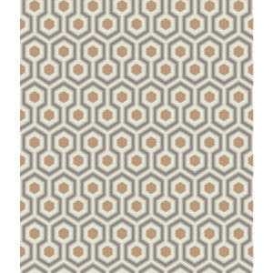 Hicks Hexagon Gold/Taupe by Cole & Son Designer Wallcovering