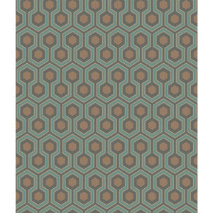 Hicks Hexagon Teal/Gold by Cole & Son Designer Wallcovering