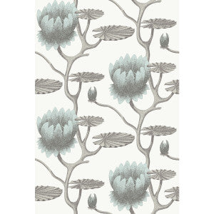 Summer Lily Aqua/White by Cole & Son Designer Wallcovering