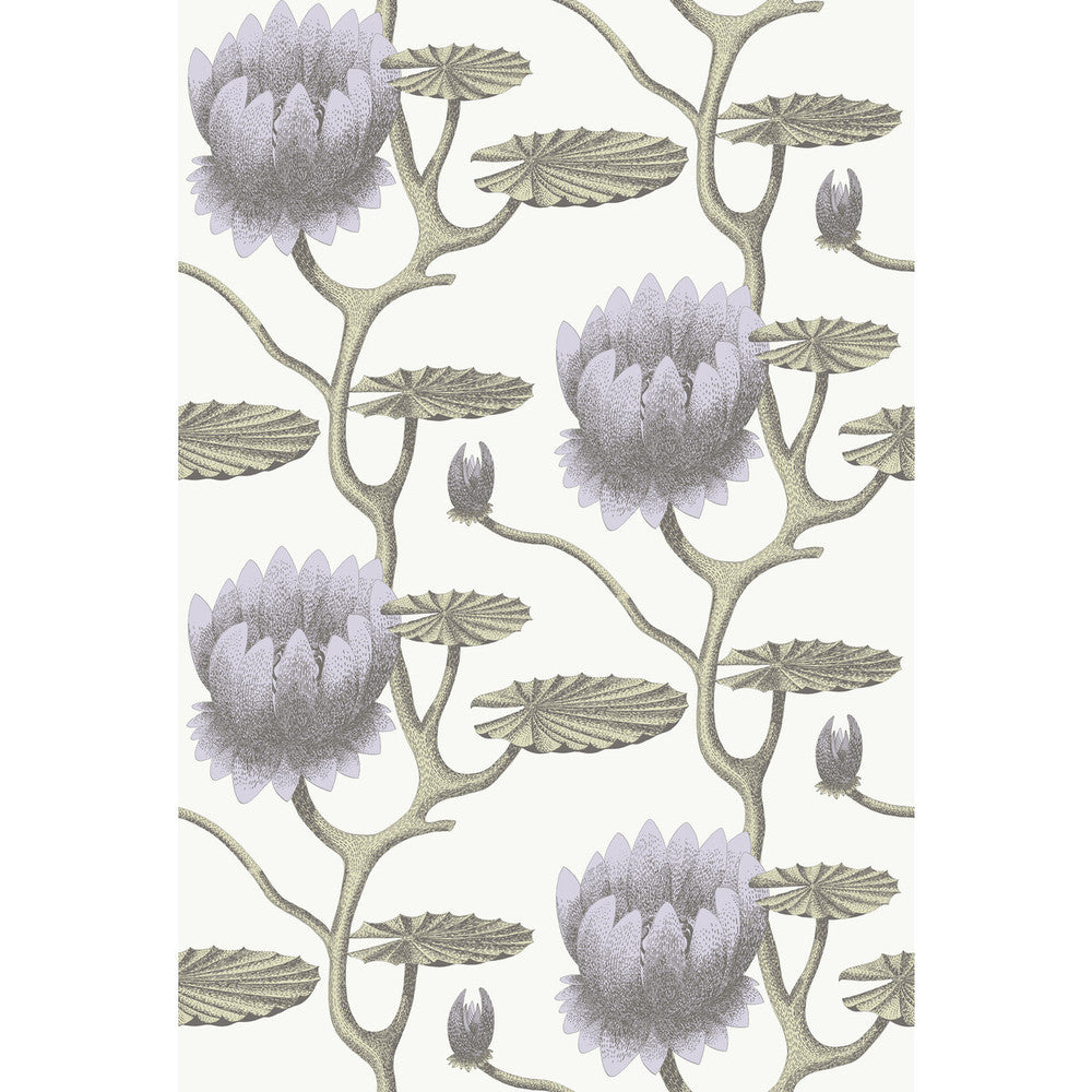 Summer Lily Lilac/Grn/Wt by Cole & Son Designer Wallcovering CONTEMPORARY RESTYLED PAPER - 100% United Kingdom - Horizontal: 27 and Vertical: 19.75 27 - Swanky Fabrics -