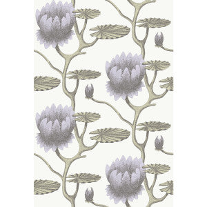 Summer Lily Lilac/Grn/Wt by Cole & Son Designer Wallcovering