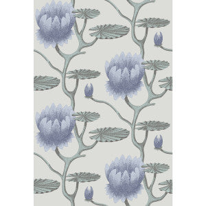Summer Lily Blu/Aq/Pearl by Cole & Son Designer Wallcovering