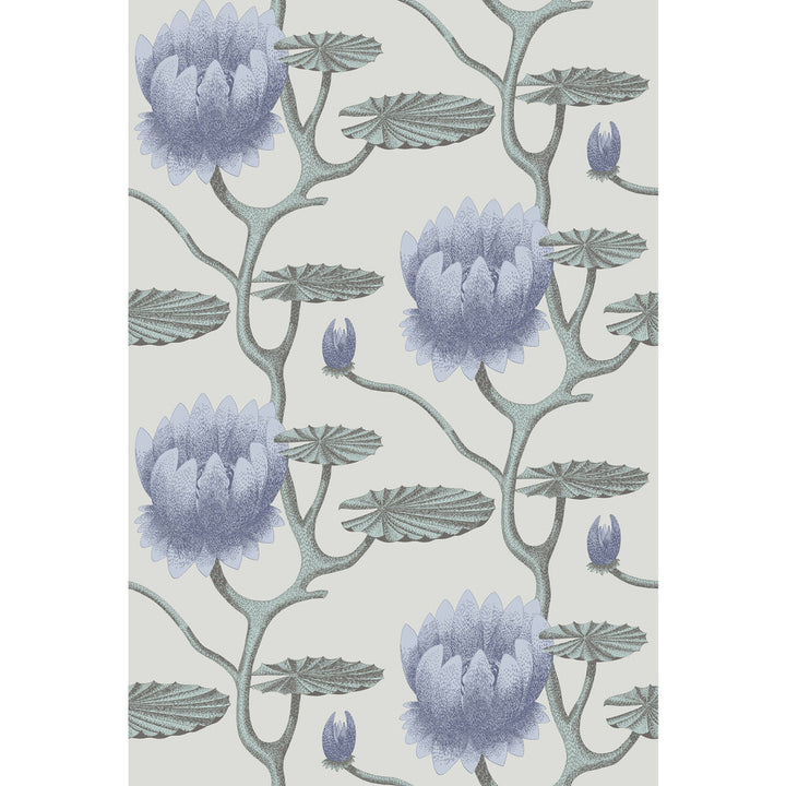 Summer Lily Blu/Aq/Pearl by Cole & Son Designer Wallcovering CONTEMPORARY RESTYLED PAPER - 100% United Kingdom Horizontal: 27 and Vertical: 19.75 27 - Swanky Fabrics -