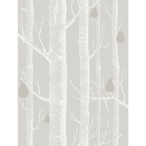 Woods & Pears Grey/Wht/Slvr by Cole & Son Designer Wallcovering