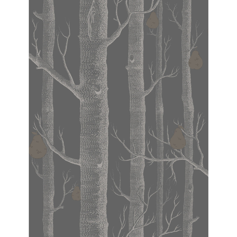 Woods & Pears Gilver/Black by Cole & Son Designer Wallcovering CONTEMPORARY RESTYLED PAPER - 100% United Kingdom Horizontal: 21 and Vertical: 27.5 21 - Swanky Fabrics -
