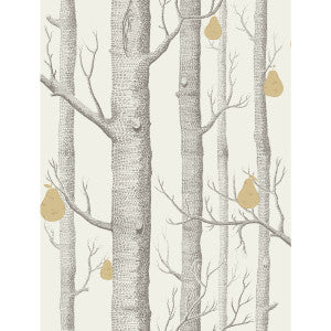 Woods & Pears Charcl/Lin/Gld by Cole & Son Designer Wallcovering