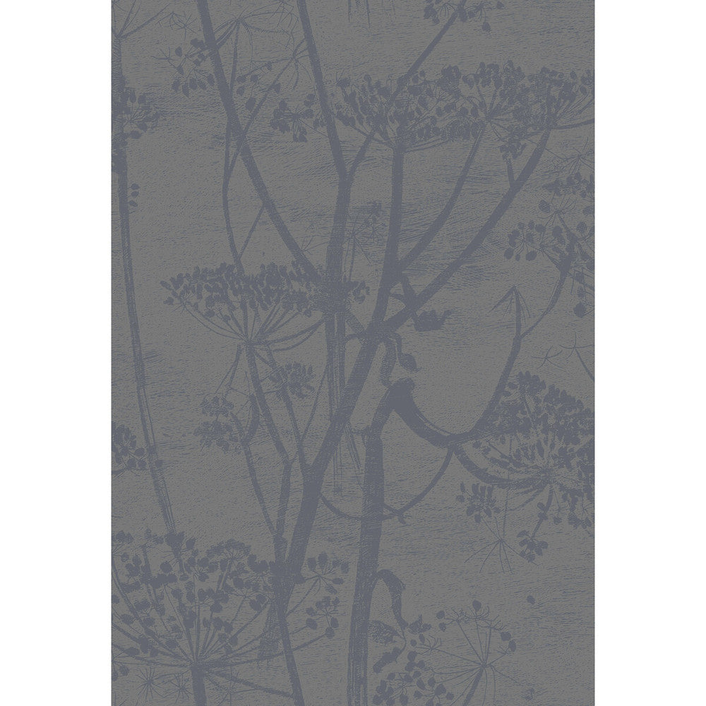 Cow Parsley Gilver/Black by Cole & Son Designer Wallcovering CONTEMPORARY RESTYLED PAPER - 100% United Kingdom Horizontal: 21 and Vertical: 30 21 - Swanky Fabrics -
