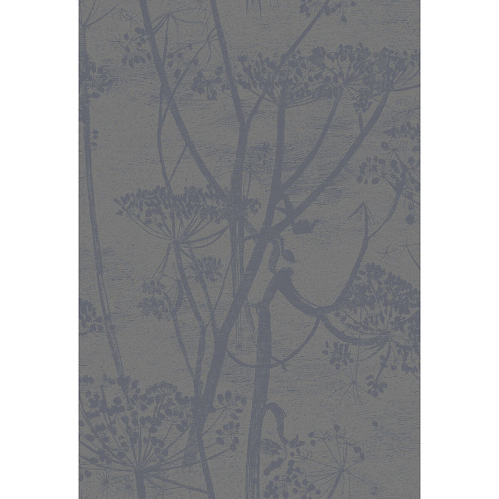 Cow Parsley Gilver/Black by Cole & Son Designer Wallcovering CONTEMPORARY RESTYLED PAPER - 100% United Kingdom Horizontal: 21 and Vertical: 30 21 - Swanky Fabrics -