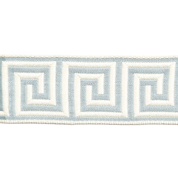 Hellenic Key Jacquard Tape Mist by Europatex Designer Fabric Hellenic 62% Fibranne, 38% Rayon 2.00 inches - Swanky Fabrics -