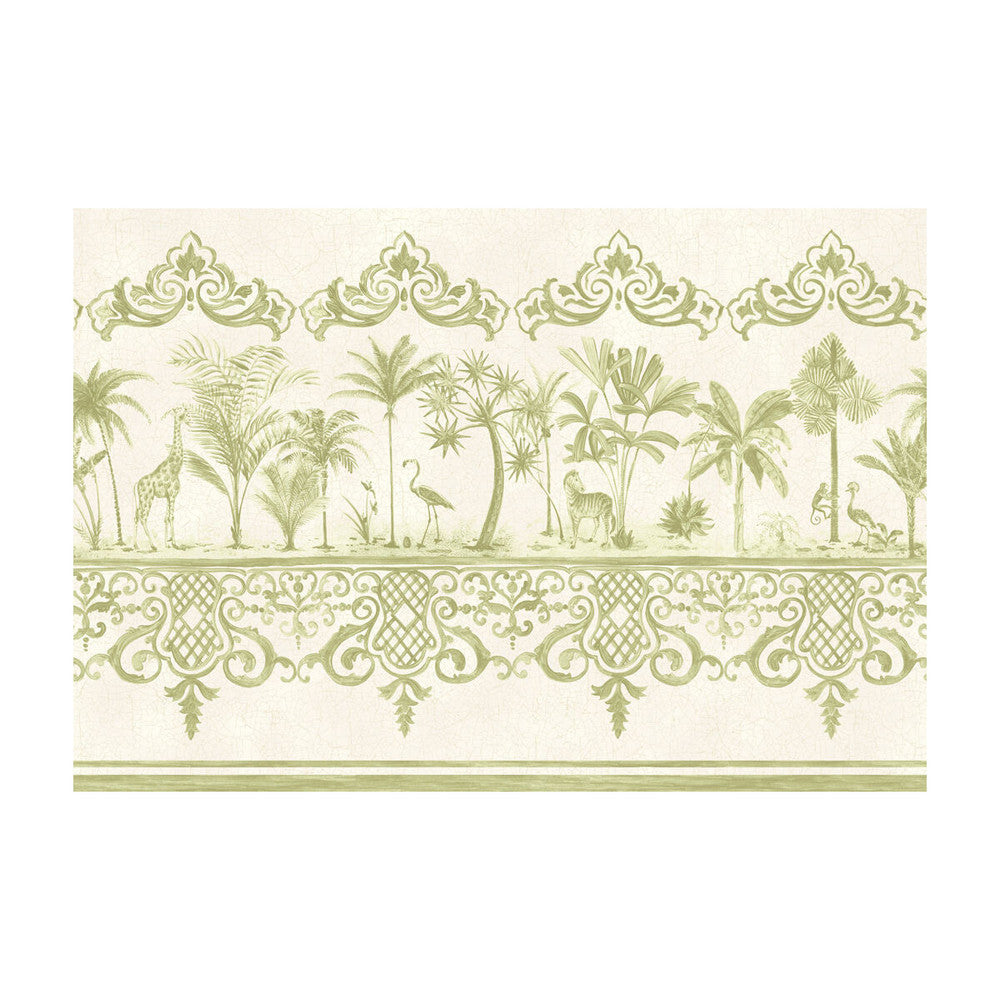 Rou Border Old Olive by Cole & Son Designer Wallcovering - PAPER - 100% United Kingdom - Horizontal: - and Vertical: - 20.5 - Swanky Fabrics -