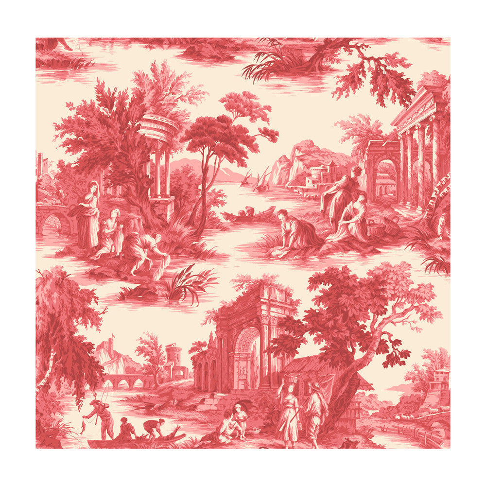 Villandry Red by Cole & Son Designer Wallcovering PAPER - 100% United Kingdom Horizontal: and Vertical: 26.8 27 - Swanky Fabrics -