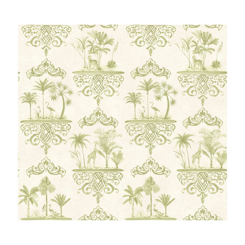 Rousseau Old Olive by Cole & Son Designer Wallcovering PAPER - 100% United Kingdom Horizontal: and Vertical: 25.2 27 - Swanky Fabrics -