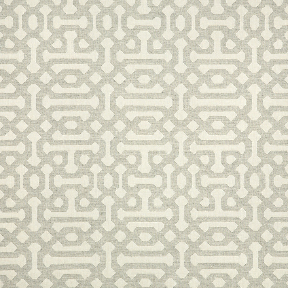 45991-0002 Fretwork Pewter by Sunbrella Designer Fabric Sunbrella Elements - Decorative Sunbrella® Acrylic, Sunbrella® Polyester, Sunbrella® Non-Phthalate PVC USA or Imported 5-Year Horizontal: 7 in. and Vertical: 14.7 in. 54 in. - Swanky Fabrics -