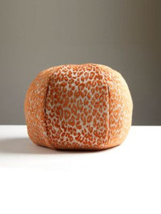 Leopard Pillow 12 Dia - Orange Koi A9SLEOPILL0006 by Scalamandre Designer Pillows
