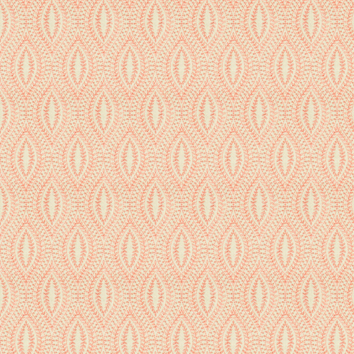 Abaft 2 Shrimp by Stout Designer Fabric Rainbow Library Blush/Sorbet 40% Cotton 20% Spun Viscose 20% Polyester 20% Linen Embroidery INDIA Horizontal: 4.25 and Vertical: 7.5 51.1 in - Swanky Fabrics -