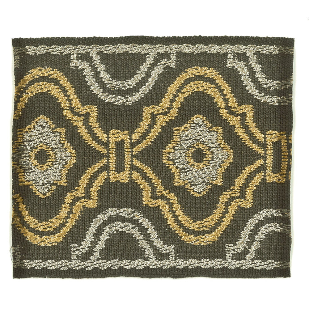 About 2 Grey by Stout Designer Trim Insights Trim 51% Spun Viscose 49% Polyester CHINA Horizontal: 2.125 and Vertical: 0 3.38 in - Swanky Fabrics -
