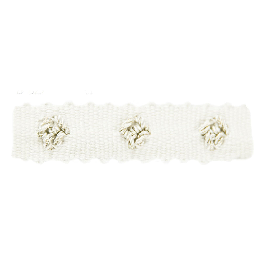 Abruzzi 2 Salt by Stout Designer Trim MOONDUST TRIM 48%SVI 37%LIN 15%MTL CHINA Horizontal: 0 and Vertical: 0 0.88 in - Swanky Fabrics -