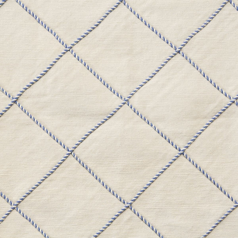 Aces 1 Bone by Stout Designer Fabric Rainbow Library Porcelain/Royal 100% Cotton INDIA FLAME RETARDANT-U.F.A.C. CLASS 1 (OR A) Horizontal: 4.75 and Vertical: 4.5 54 in - Swanky Fabrics -