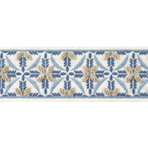 Leila Tape Stone and Blue AE12343 by Thibaut Designer Trim