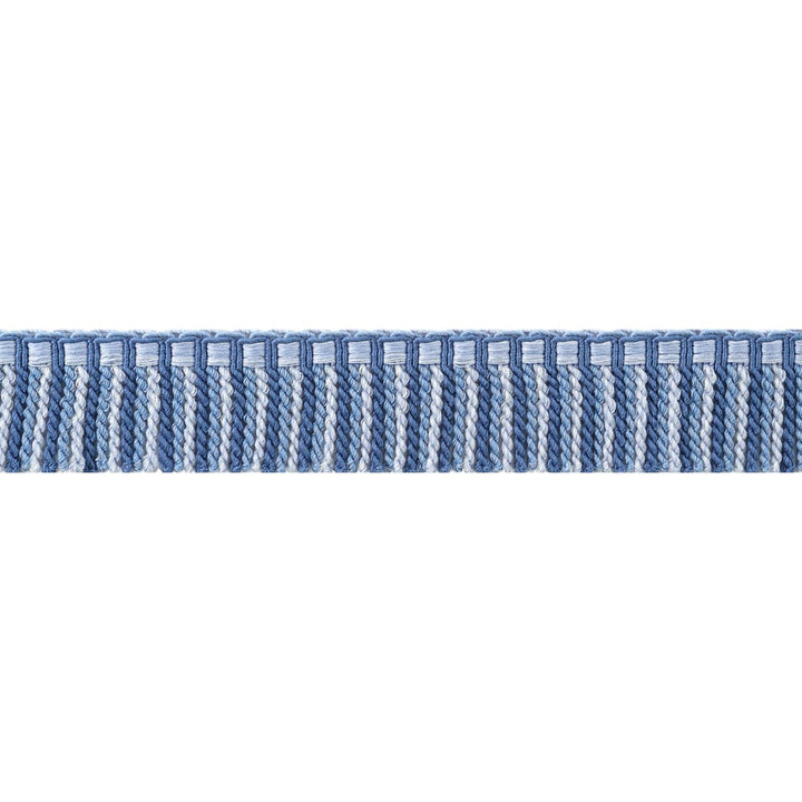 Esme Fringe French Blue and Sky AE12361 by Thibaut Trim Thibaut Trim Esme Fringe French Blue and Sky AE12361Trim ISLANDER 63% Polyester, 37% Cotton U.S.A </p><p>Repeat: H: , V: 1.5 in  (3.81 cm) - Fabric Carolina -