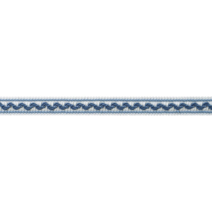 Bree Tape French Blue and Sky AE12377 by Thibaut Trim Thibaut Trim Bree Tape French Blue and Sky AE12377Trim ISLANDER 96% Polyester, 4% Cotton U.S.A </p><p>Repeat: H: , V: 0.75 in  (1.91 cm) - Fabric Carolina -